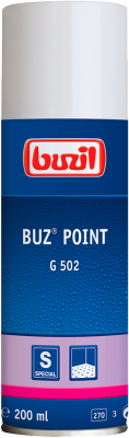 G502 Buz Point, пятновыводитель (жевательная резинка, клей, лак, смола, битум, обувной крем, масляные пятна, жир, некоторые виды чернил, маркер), Buzil