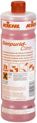 Sanpurid-Citro, средство для санитарных помещений, с запахом лимона, для очистки от кальциевых и мыльных загрязнений, KIEHL