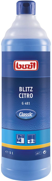 G481 Blitz Citro, нейтральное универсальное моющее средство со свежим ароматом цитрусовых, Buzil